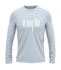 home_254 LONG-SLEEVED SKY-BLUE T-SHIRT WITH A WHITE BARS PRINT – COTTON PLUS FABRIC