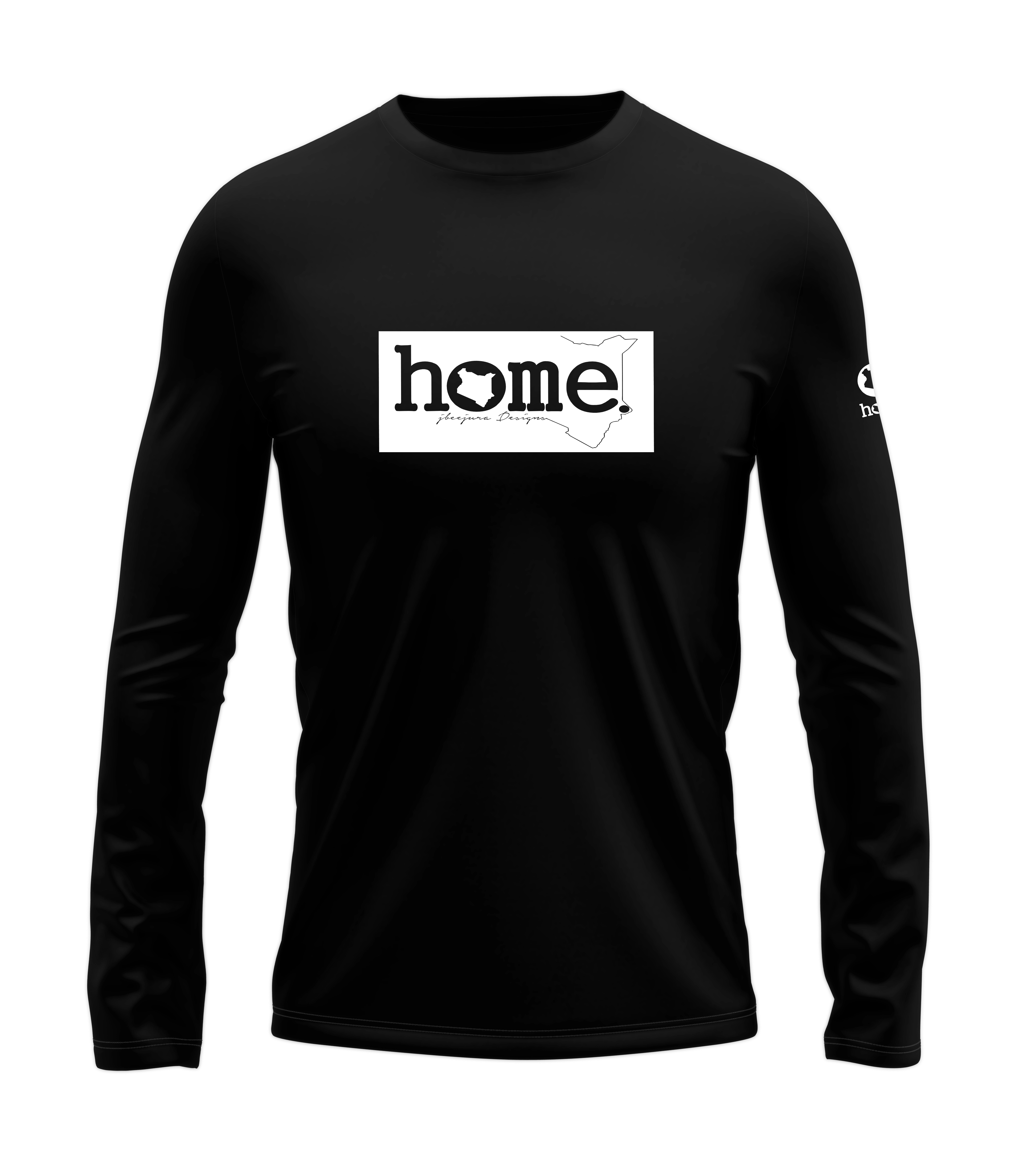 home_254 LONG-SLEEVED BLACK T-SHIRT WITH A WHITE CLASSIC PRINT – COTTON PLUS FABRIC