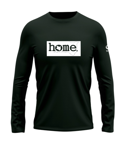 home_254 LONG-SLEEVED FOREST GREEN T-SHIRT WITH A WHITE CLASSIC PRINT – COTTON PLUS FABRIC