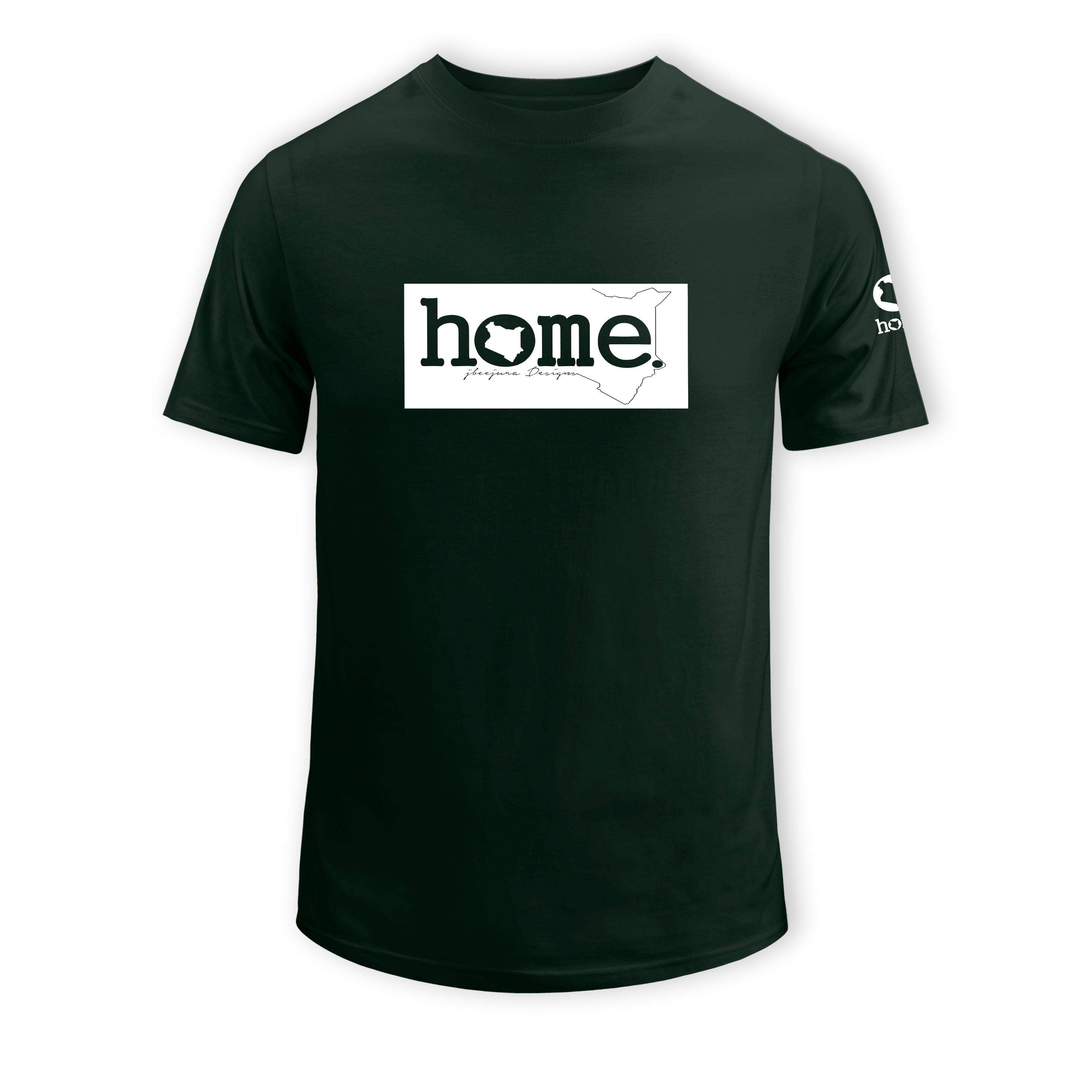 home_254 SHORT-SLEEVED FOREST GREEN T-SHIRT WITH A WHITE CLASSIC PRINT – COTTON PLUS FABRIC