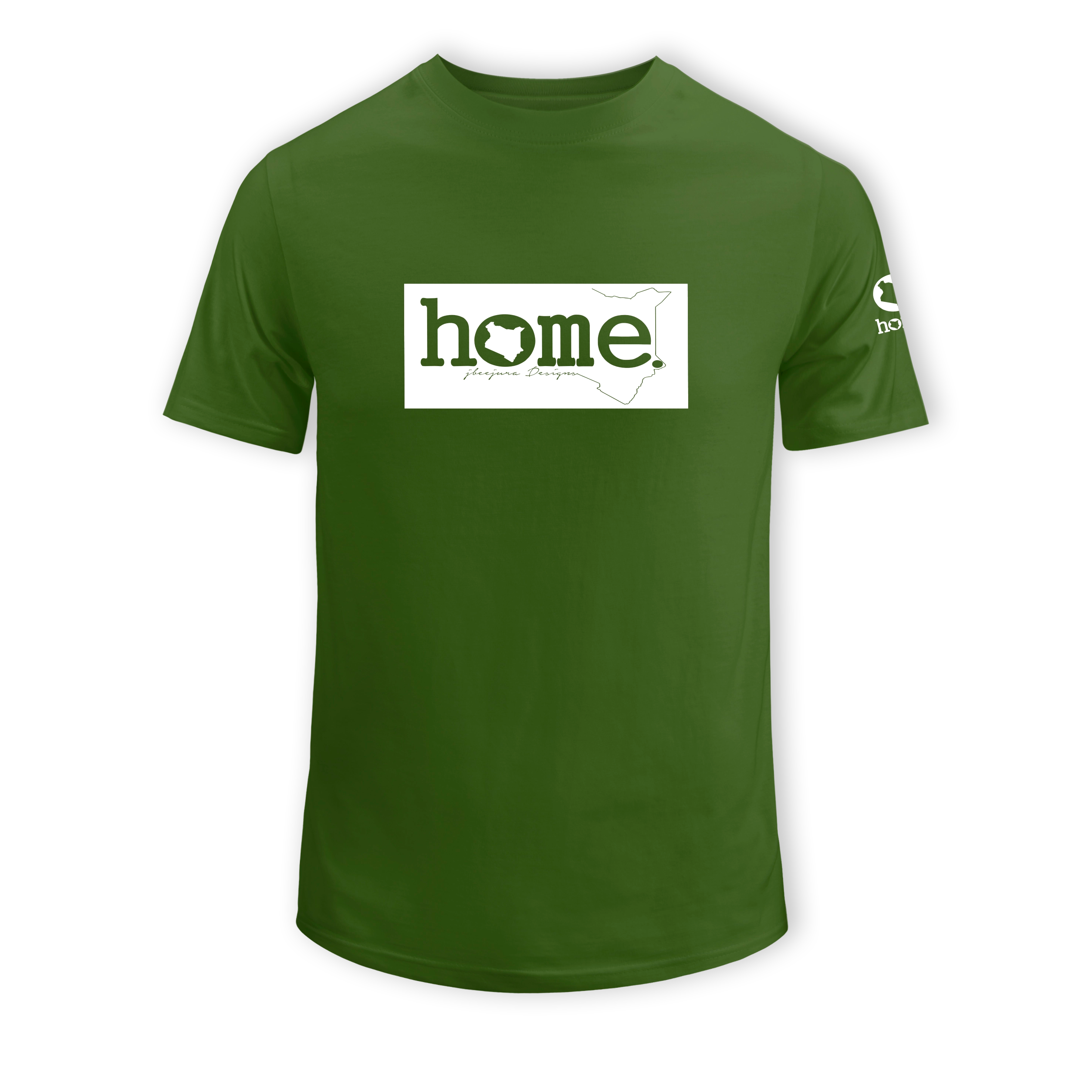 home_254 SHORT-SLEEVED JUNGLE GREEN T-SHIRT WITH A WHITE CLASSIC PRINT – COTTON PLUS FABRIC
