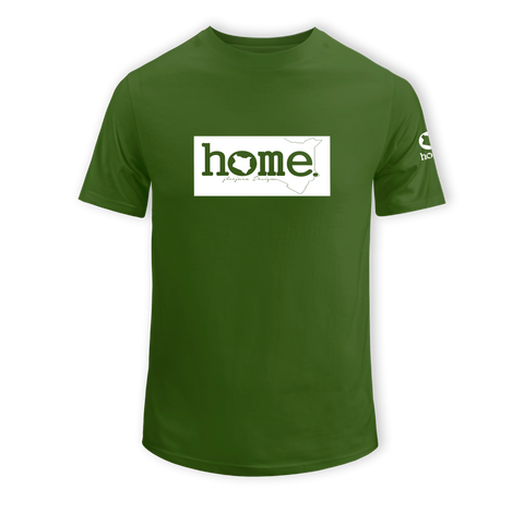 home_254 SHORT-SLEEVED JUNGLE GREEN T-SHIRT WITH A WHITE CLASSIC PRINT – COTTON PLUS FABRIC