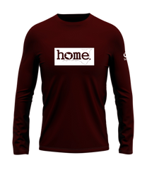 home_254 LONG-SLEEVED MAROON T-SHIRT WITH A WHITE CLASSIC PRINT – COTTON PLUS FABRIC