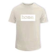 home_254 SHORT-SLEEVED NUDE T-SHIRT WITH A WHITE CLASSIC PRINT – COTTON PLUS FABRIC