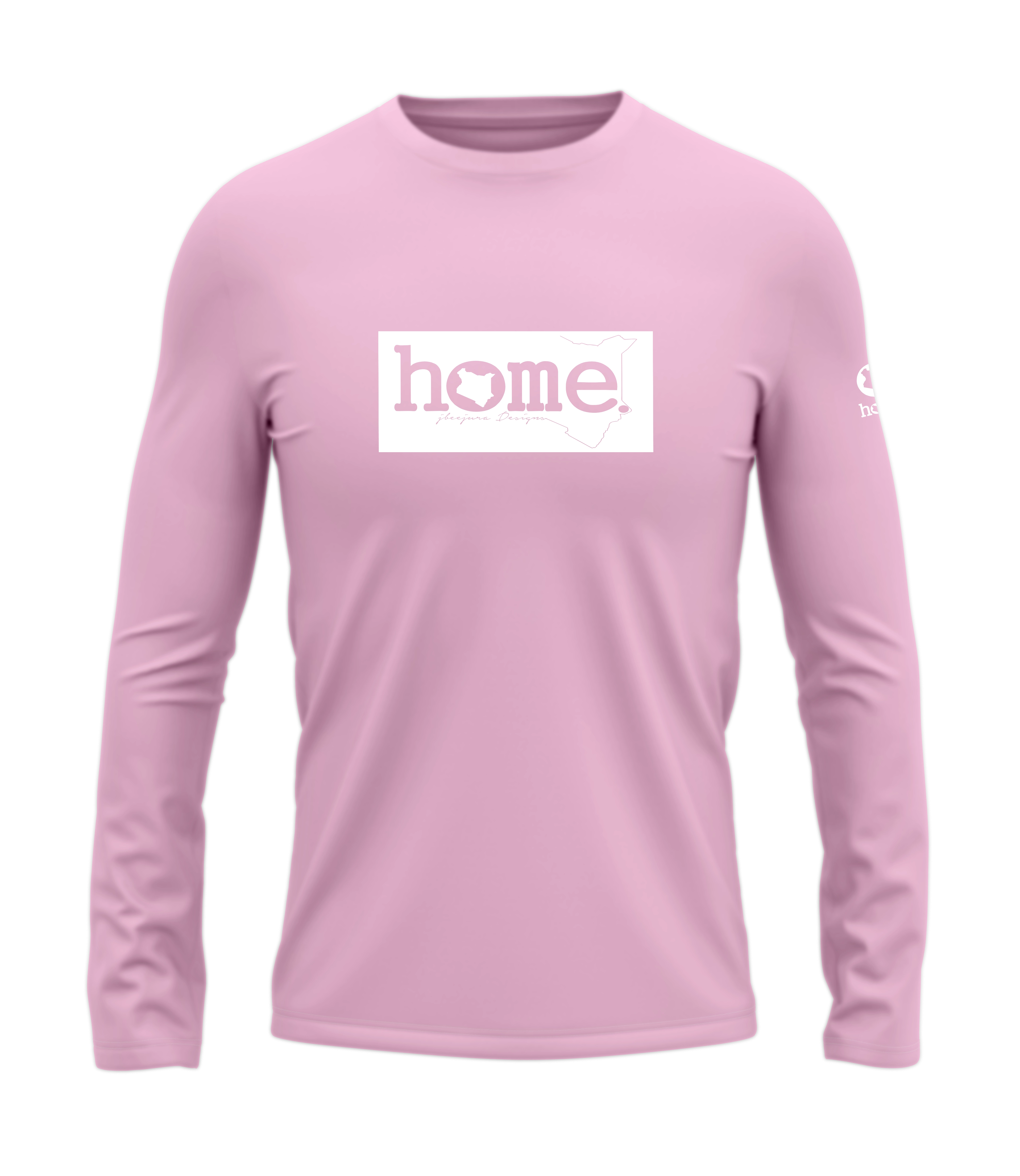 home_254 LONG-SLEEVED PINK T-SHIRT WITH A WHITE CLASSIC PRINT – COTTON PLUS FABRIC