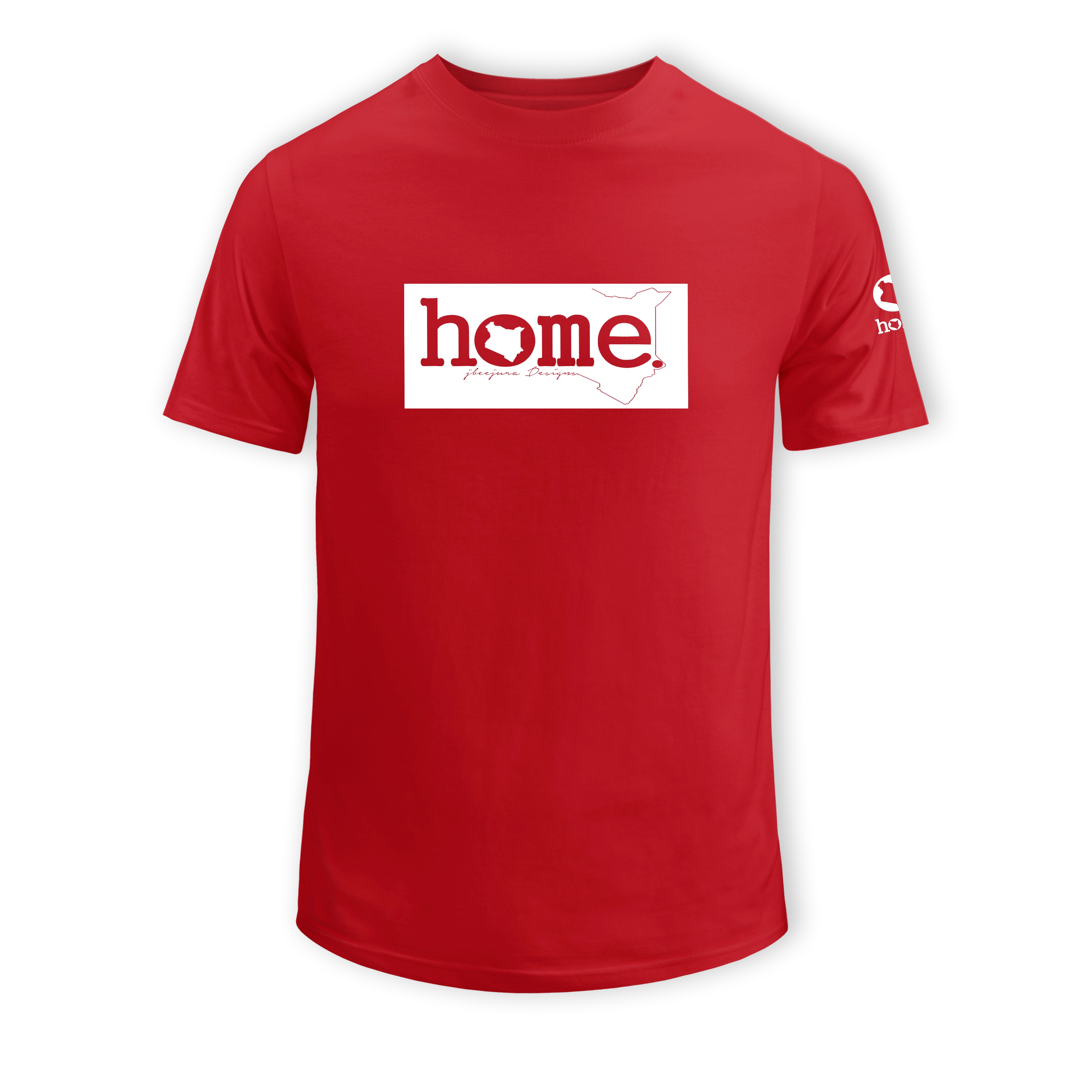 home_254 KIDS SHORT-SLEEVED RED T-SHIRT WITH A WHITE CLASSIC PRINT – COTTON PLUS FABRIC