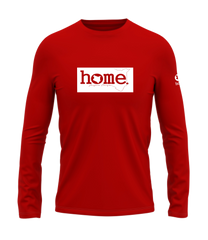 home_254 LONG-SLEEVED RED T-SHIRT WITH A WHITE CLASSIC PRINT – COTTON PLUS FABRIC