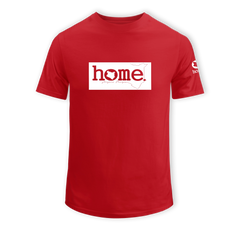 home_254 SHORT-SLEEVED RED T-SHIRT WITH A WHITE CLASSIC PRINT – COTTON PLUS FABRIC