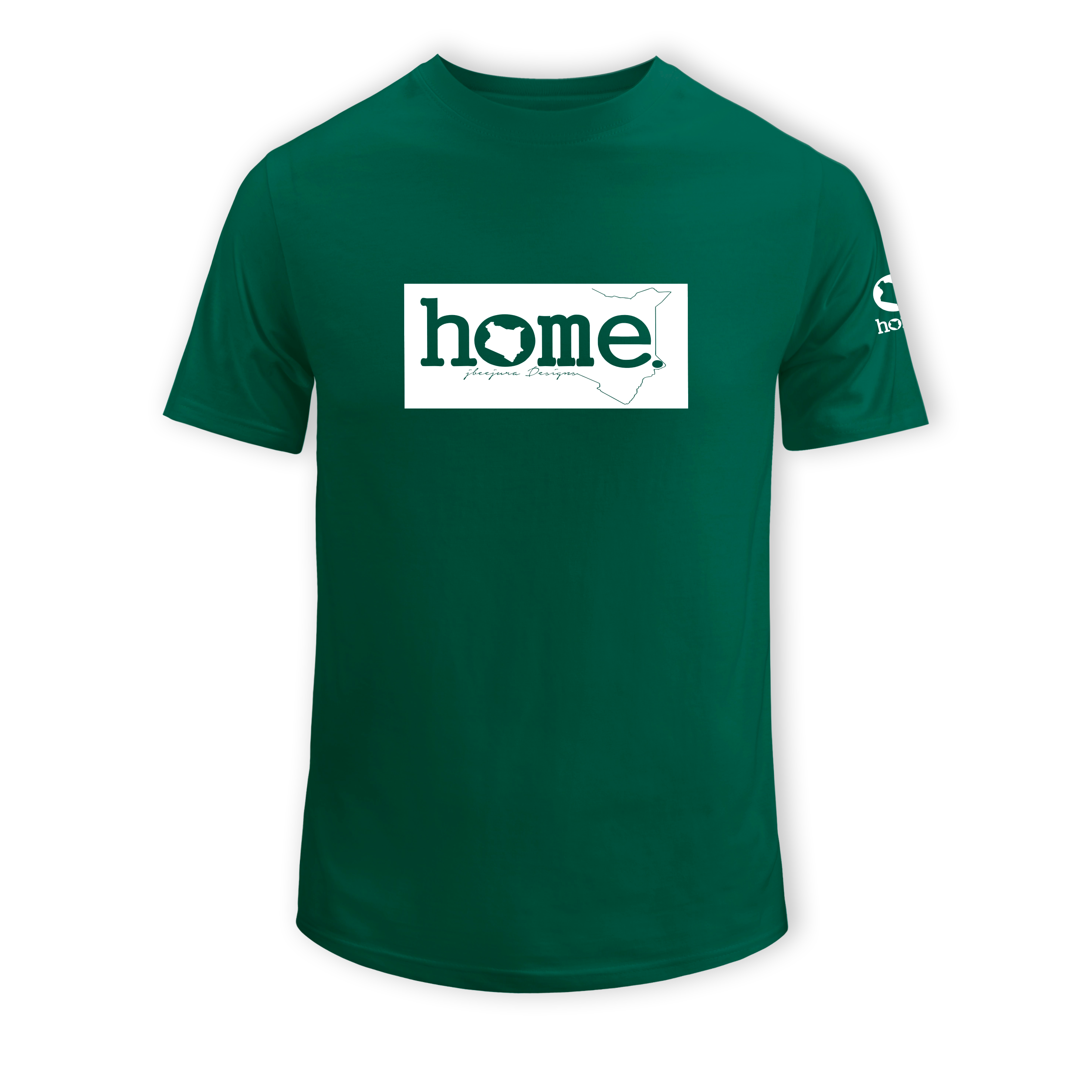 home_254 SHORT-SLEEVED RICH GREEN T-SHIRT WITH A WHITE CLASSIC PRINT – COTTON PLUS FABRIC