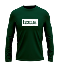 home_254 LONG-SLEEVED RICH GREEN T-SHIRT WITH A WHITE CLASSIC PRINT – COTTON PLUS FABRIC