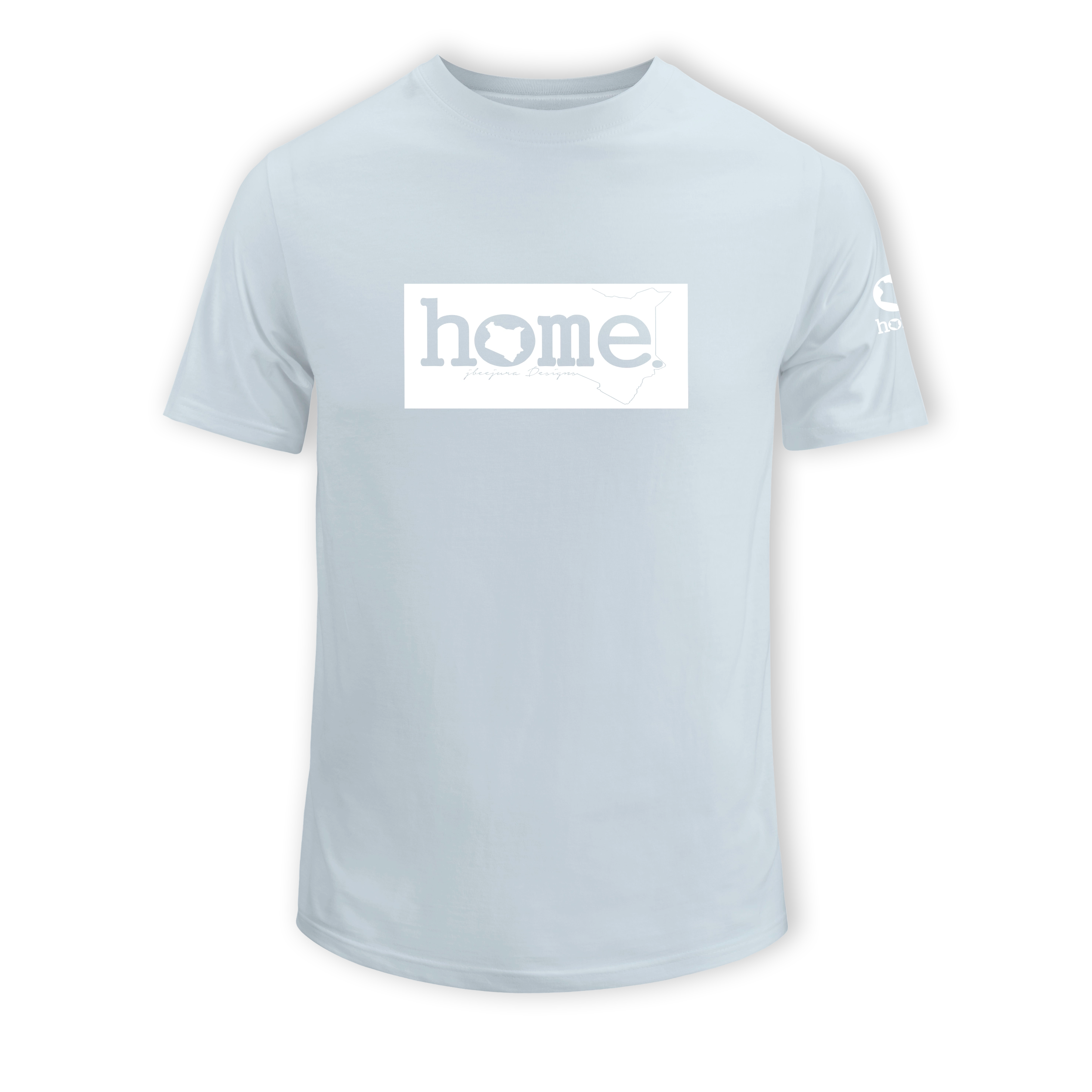 home_254 SHORT-SLEEVED SKY-BLUE T-SHIRT WITH A WHITE CLASSIC PRINT – COTTON PLUS FABRIC