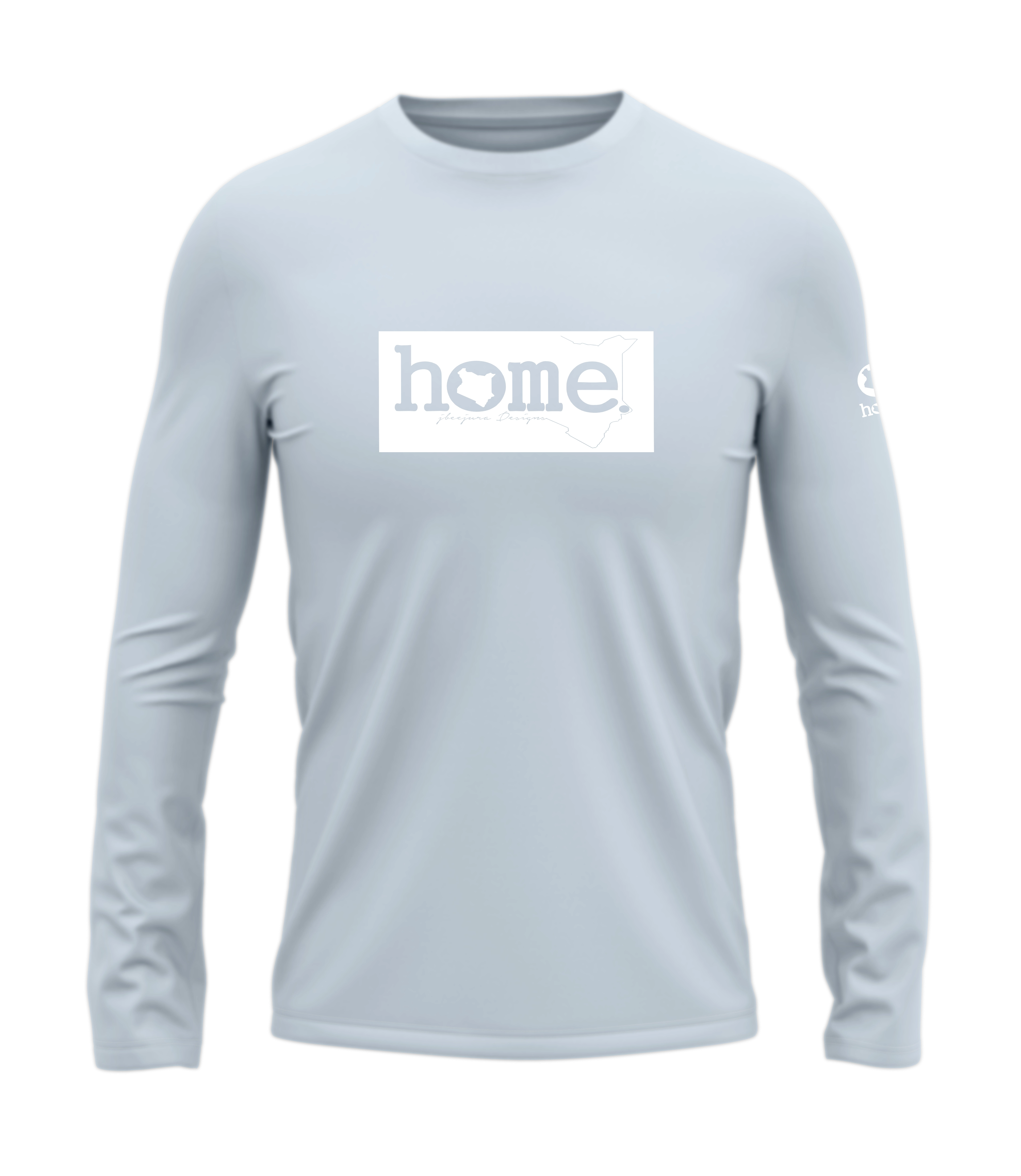 home_254 LONG-SLEEVED SKY-BLUE T-SHIRT WITH A WHITE CLASSIC PRINT – COTTON PLUS FABRIC