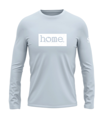 home_254 LONG-SLEEVED SKY-BLUE T-SHIRT WITH A WHITE CLASSIC PRINT – COTTON PLUS FABRIC