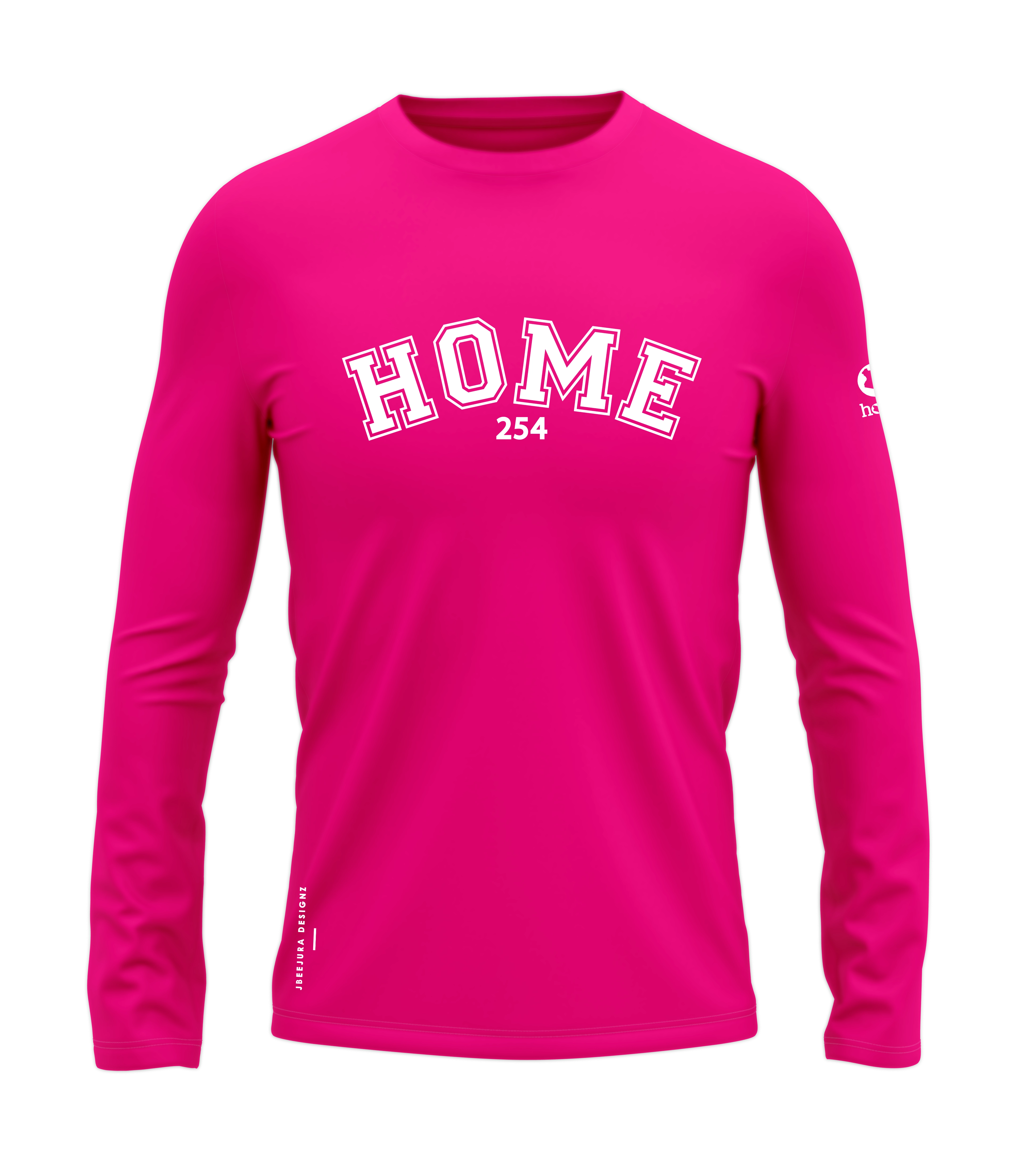 Long Sleeve College Tee - Hot Pink