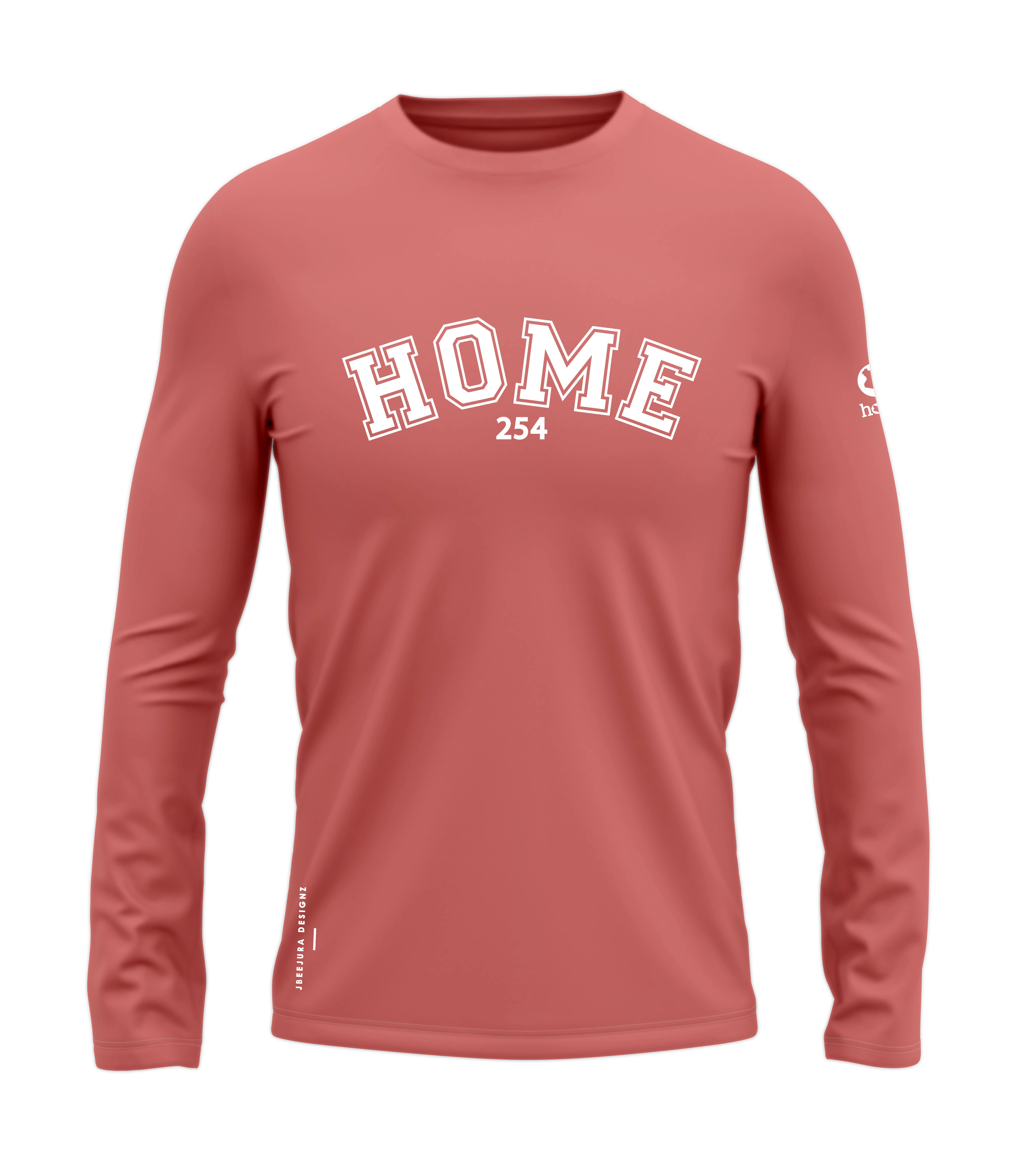 home_254 LONG-SLEEVED MULBERRY T-SHIRT WITH A WHITE COLLEGE PRINT – COTTON PLUS FABRIC