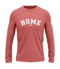 home_254 LONG-SLEEVED MULBERRY T-SHIRT WITH A WHITE COLLEGE PRINT – COTTON PLUS FABRIC