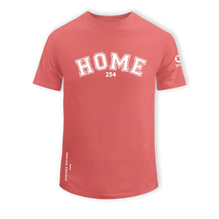 home_254 SHORT-SLEEVED MULBERRY T-SHIRT WITH A WHITE COLLEGE PRINT – COTTON PLUS FABRIC