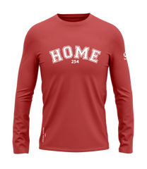home_254 LONG-SLEEVED MULBERRY T-SHIRT WITH A WHITE COLLEGE PRINT – COTTON PLUS FABRIC