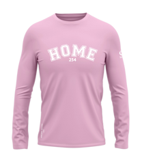 home_254 LONG-SLEEVED PINK T-SHIRT WITH A WHITE COLLEGE PRINT – COTTON PLUS FABRIC