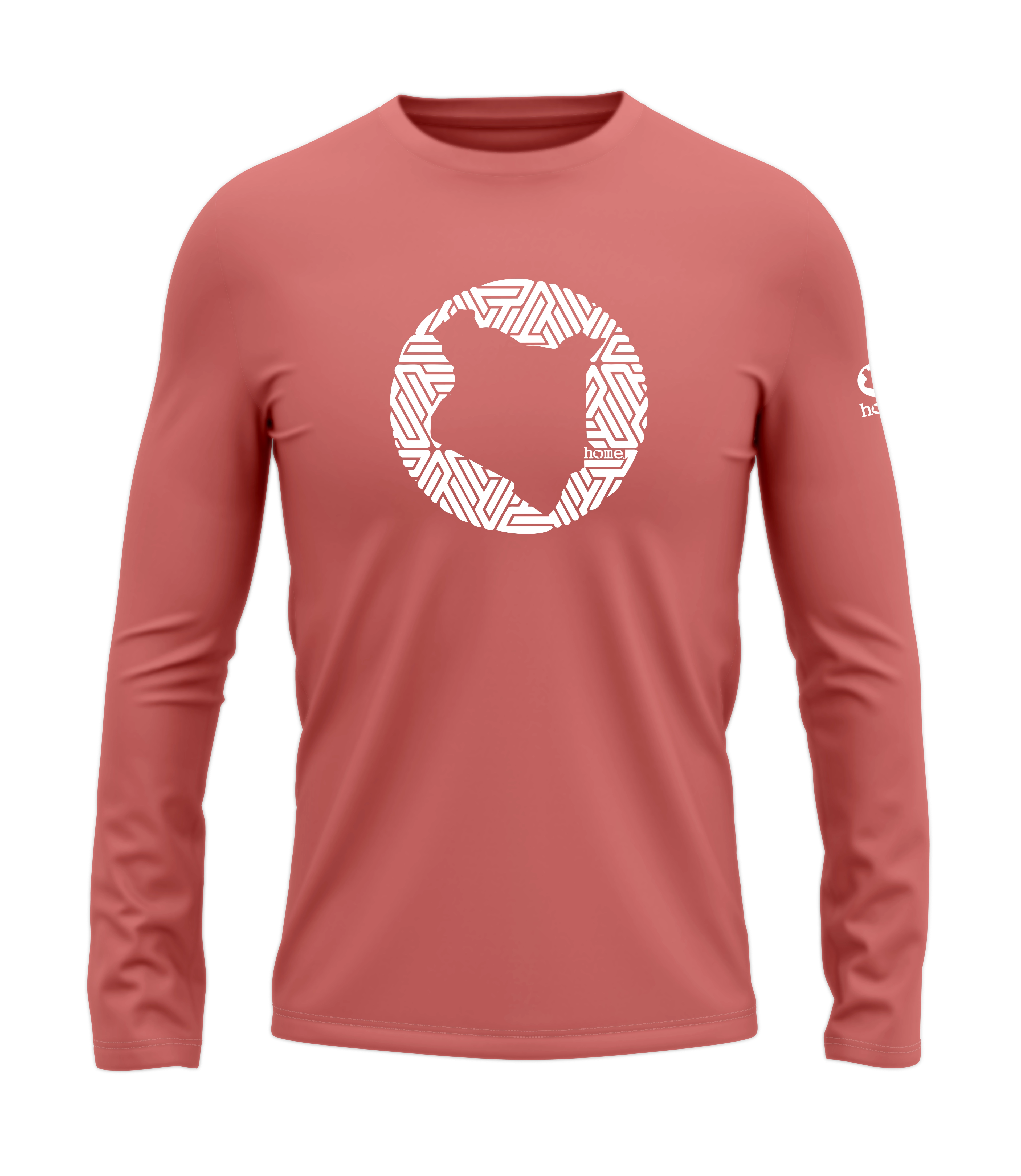 home_254 LONG-SLEEVED MULBERRY T-SHIRT WITH A WHITE MAP PRINT – COTTON PLUS FABRIC