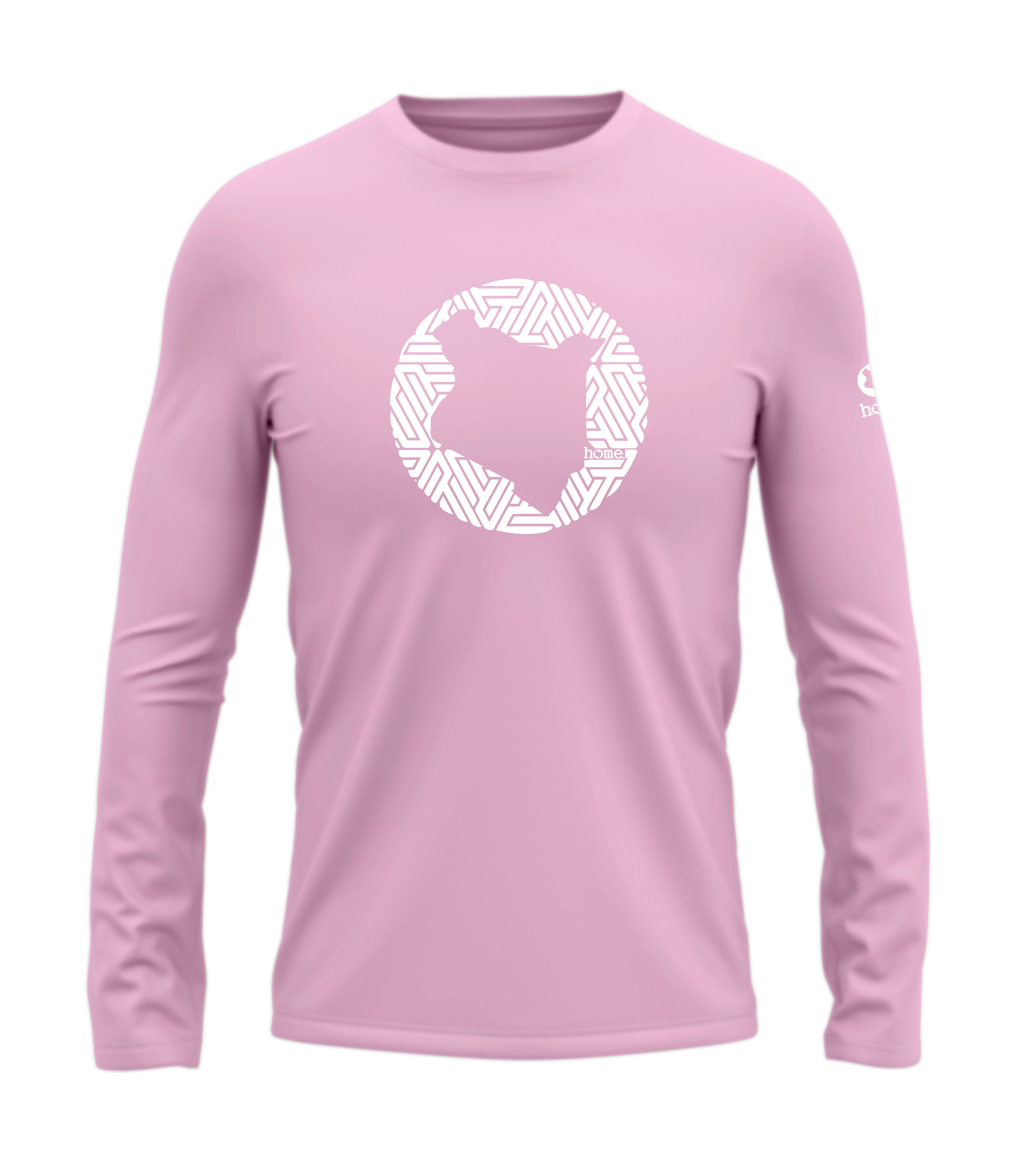 home_254 LONG-SLEEVED PINK T-SHIRT WITH A WHITE MAP PRINT – COTTON PLUS FABRIC