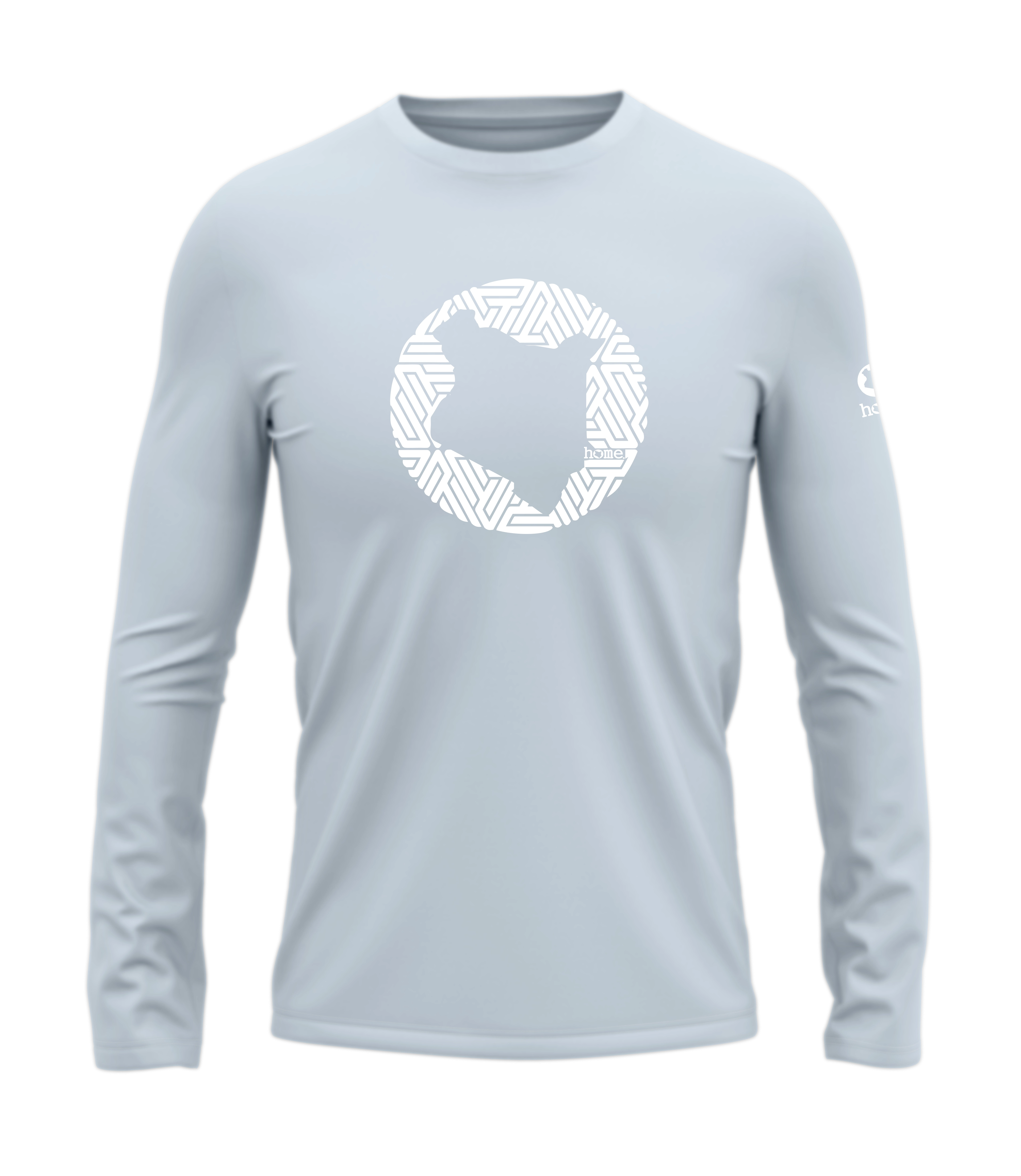 home_254 LONG-SLEEVED SKY-BLUE T-SHIRT WITH A WHITE MAP PRINT – COTTON PLUS FABRIC