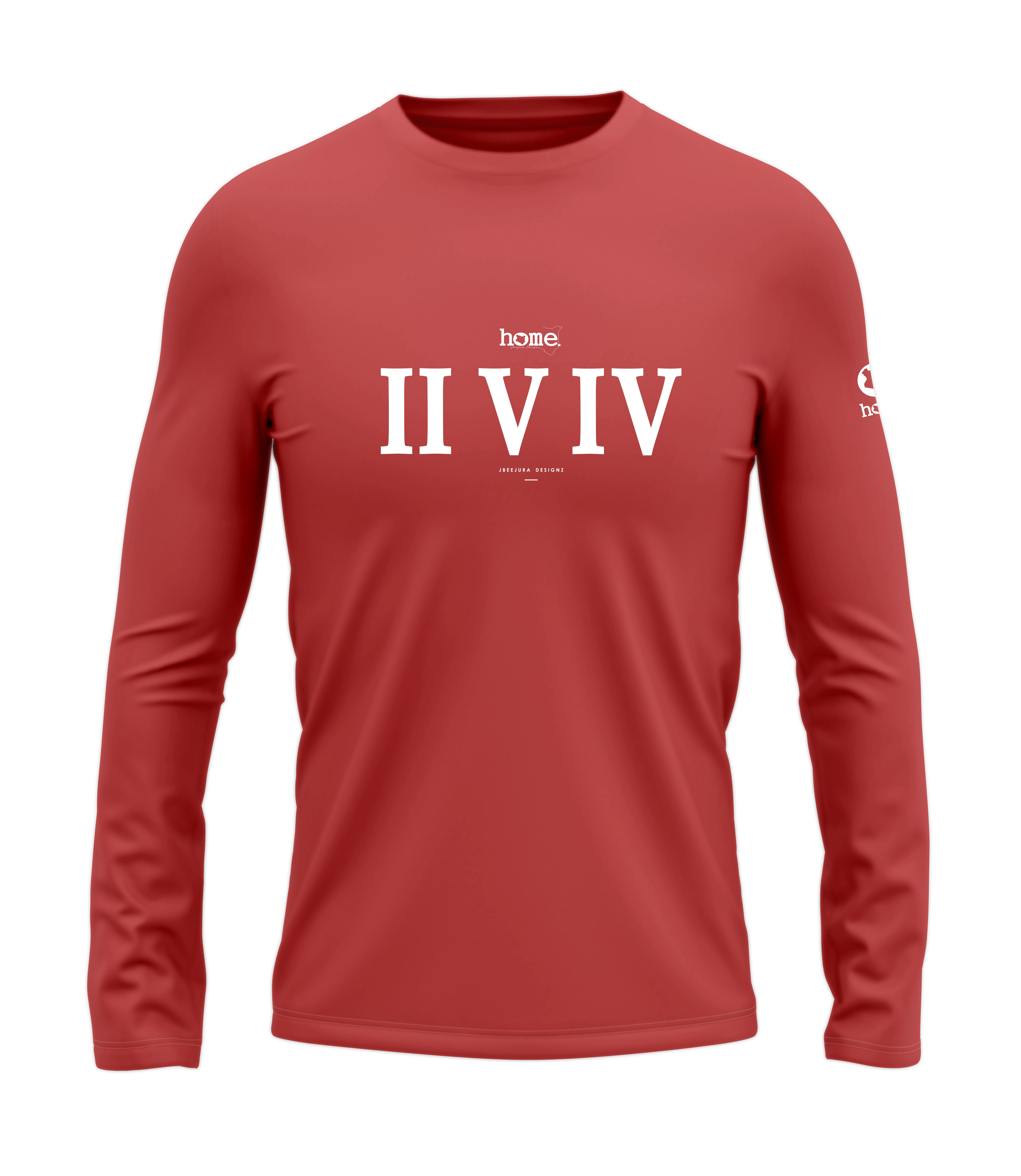 home_254 LONG-SLEEVED MULBERRY T-SHIRT WITH A WHITE ROMAN NUMERALS PRINT – COTTON PLUS FABRIC
