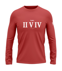 home_254 LONG-SLEEVED MULBERRY T-SHIRT WITH A WHITE ROMAN NUMERALS PRINT – COTTON PLUS FABRIC