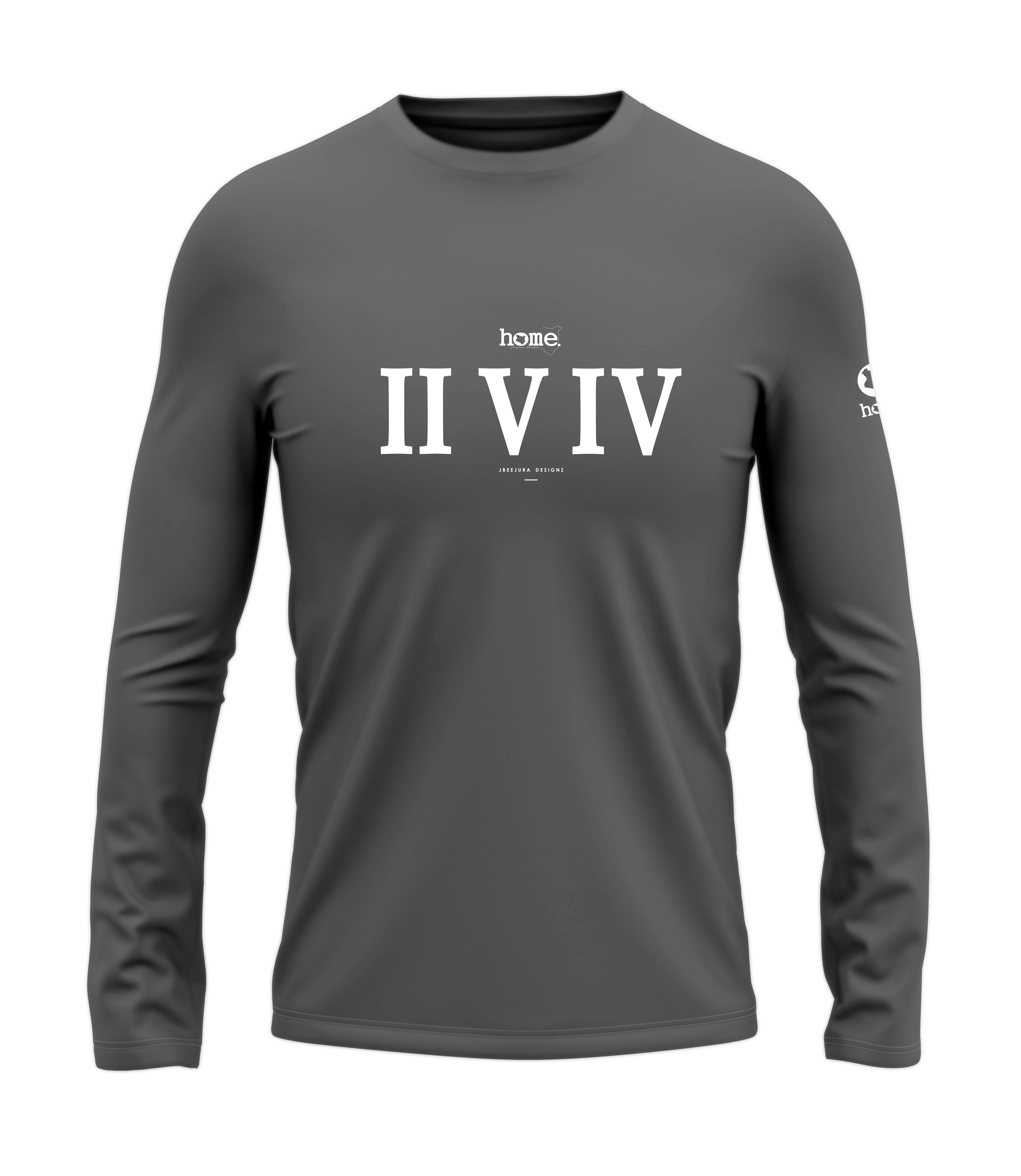 home_254 LONG-SLEEVED SAGE T-SHIRT WITH A WHITE ROMAN NUMERALS PRINT – COTTON PLUS FABRIC