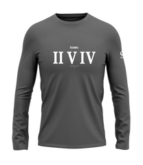 home_254 LONG-SLEEVED SAGE T-SHIRT WITH A WHITE ROMAN NUMERALS PRINT – COTTON PLUS FABRIC
