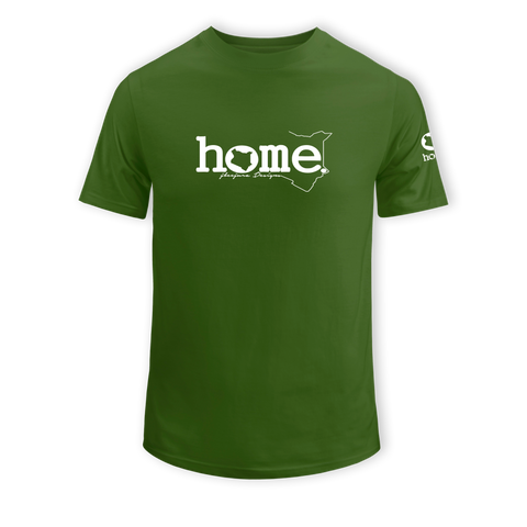 home_254 SHORT-SLEEVED JUNGLE GREEN T-SHIRT WITH A WHITE CLASSIC WORDS PRINT – COTTON PLUS FABRIC
