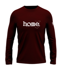 home_254 LONG-SLEEVED MAROON T-SHIRT WITH A WHITE CLASSIC WORDS PRINT – COTTON PLUS FABRIC