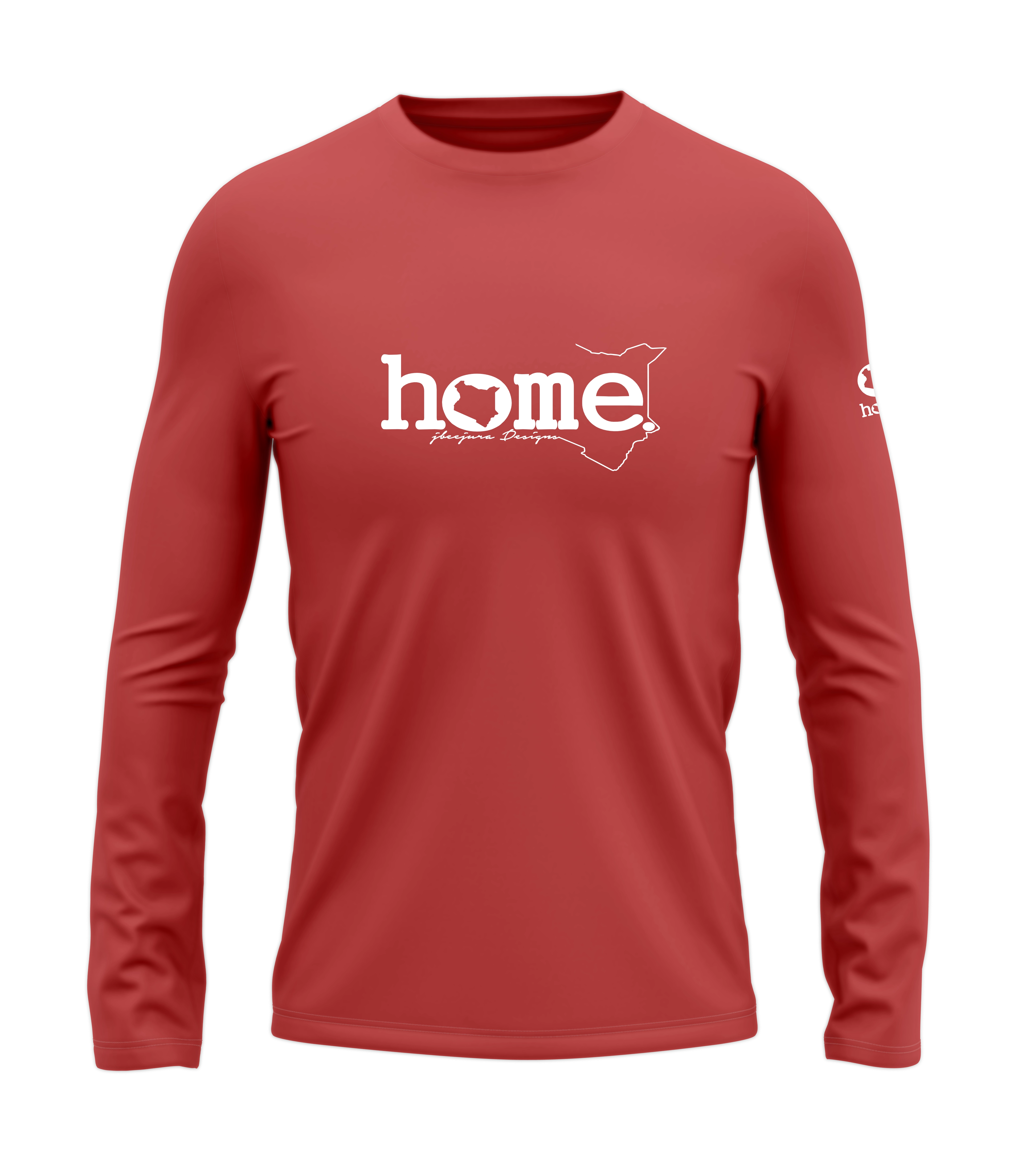home_254 LONG-SLEEVED MULBERRY T-SHIRT WITH A WHITE CLASSIC WORDS PRINT – COTTON PLUS FABRIC