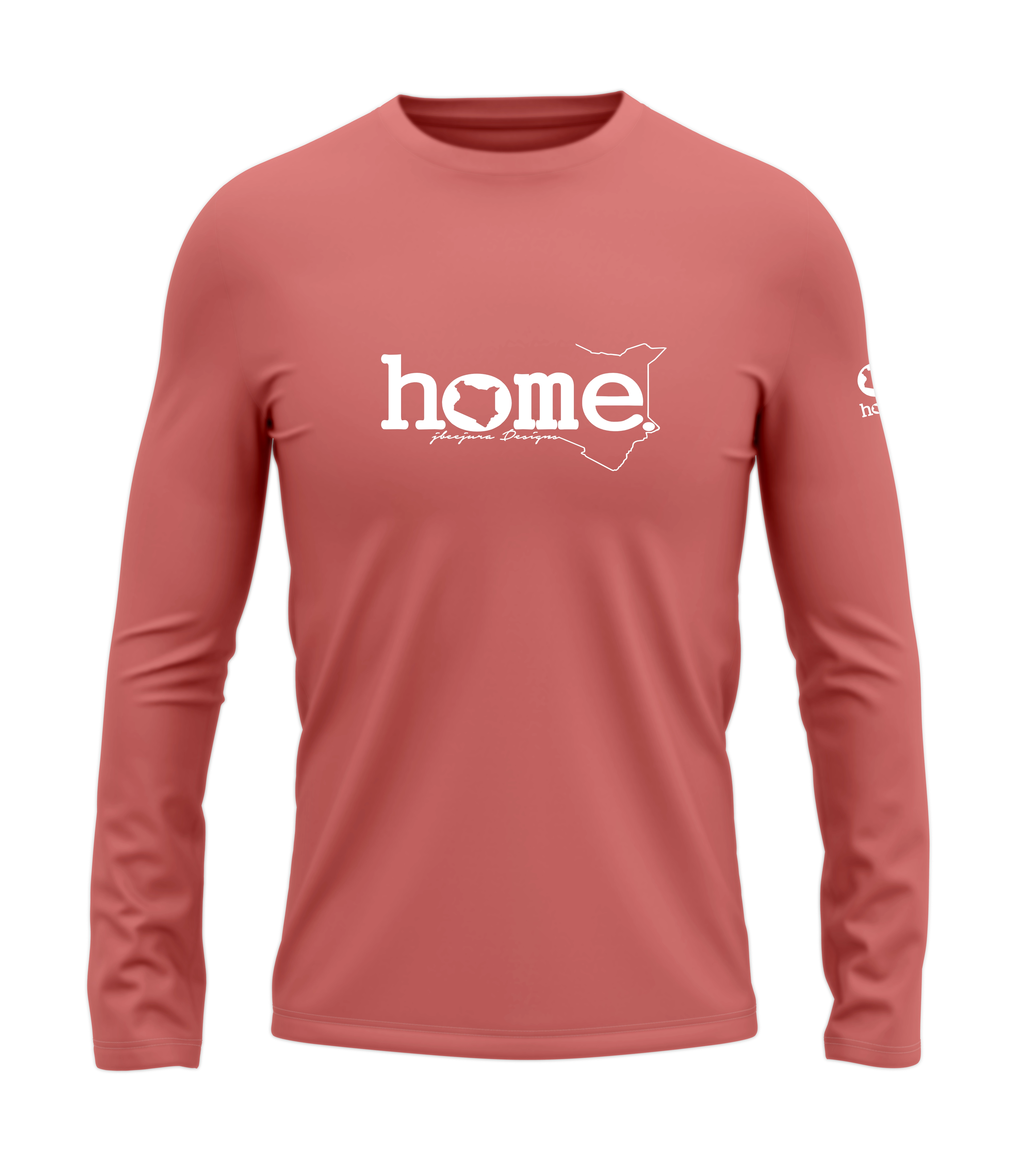 home_254 LONG-SLEEVED MULBERRY T-SHIRT WITH A WHITE WORDS PRINT – COTTON PLUS FABRIC