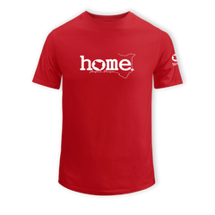 home_254 KIDS SHORT-SLEEVED RED T-SHIRT WITH A WHITE CLASSIC WORDS PRINT – COTTON PLUS FABRIC