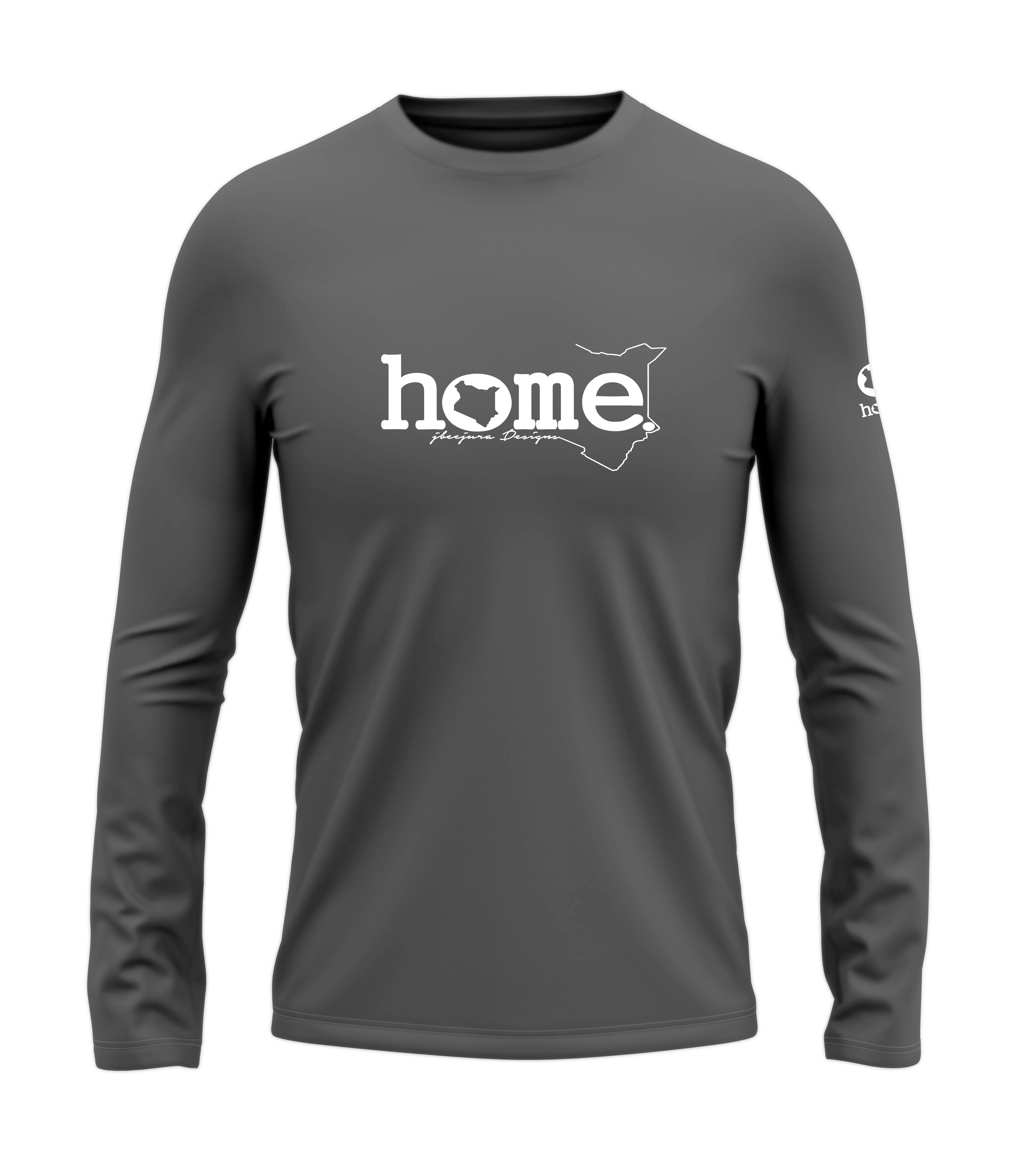home_254 LONG-SLEEVED SAGE T-SHIRT WITH A WHITE CLASSIC WORDS PRINT – COTTON PLUS FABRIC