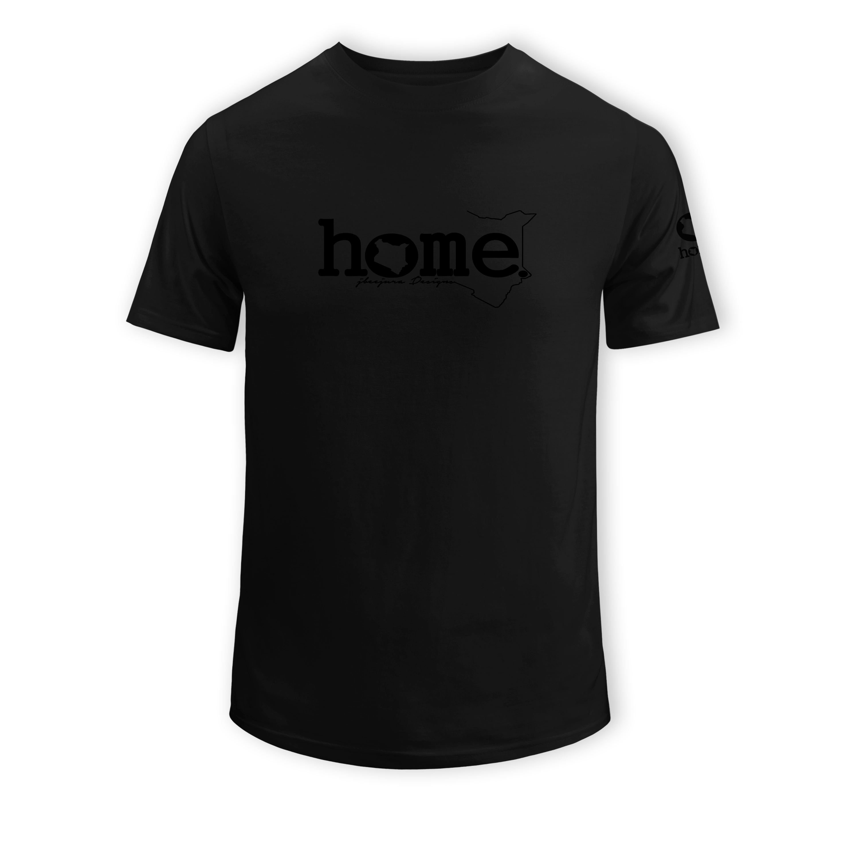 home_254 SHORT-SLEEVED BLACK T-SHIRT WITH A BLACK CLASSIC WORDS PRINT – COTTON PLUS FABRIC