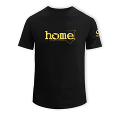 home_254 KIDS SHORT-SLEEVED BLACK T-SHIRT WITH A GOLD CLASSIC WORDS PRINT – COTTON PLUS FABRIC