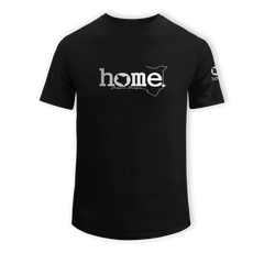 home_254 KIDS SHORT-SLEEVED BLACK T-SHIRT WITH A SILVER CLASSIC WORDS PRINT – COTTON PLUS FABRIC