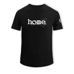 home_254 SHORT-SLEEVED BLACK T-SHIRT WITH A WHITE CLASSIC WORDS PRINT – COTTON PLUS FABRIC