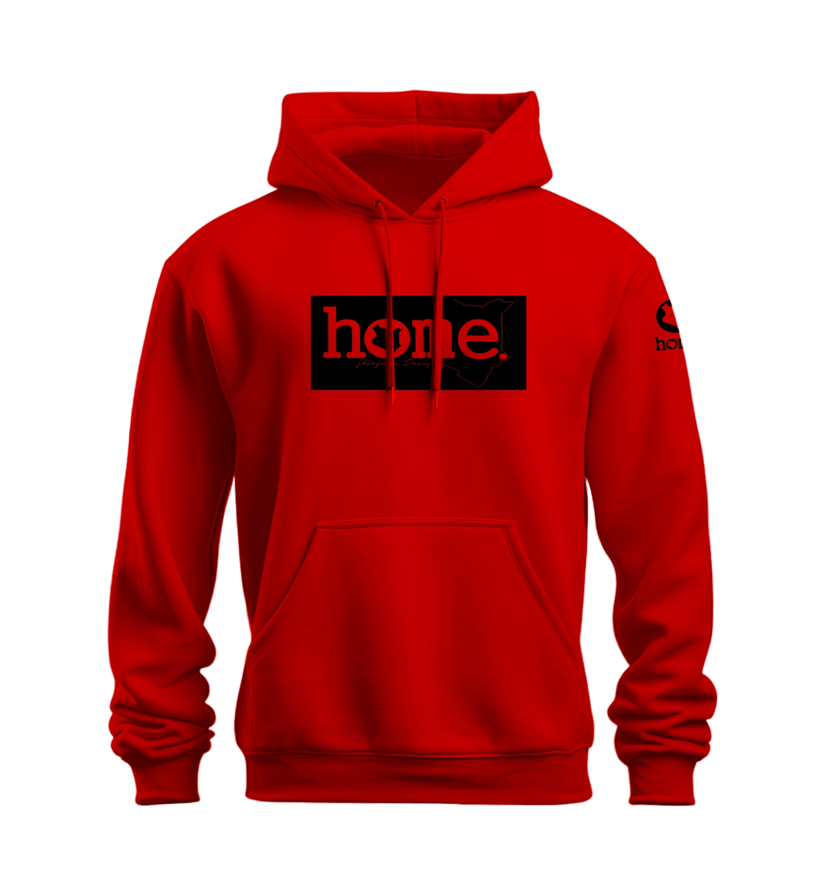 home_254 NUVETRA™ RED HOODIE WITH A BLACK CLASSIC PRINT