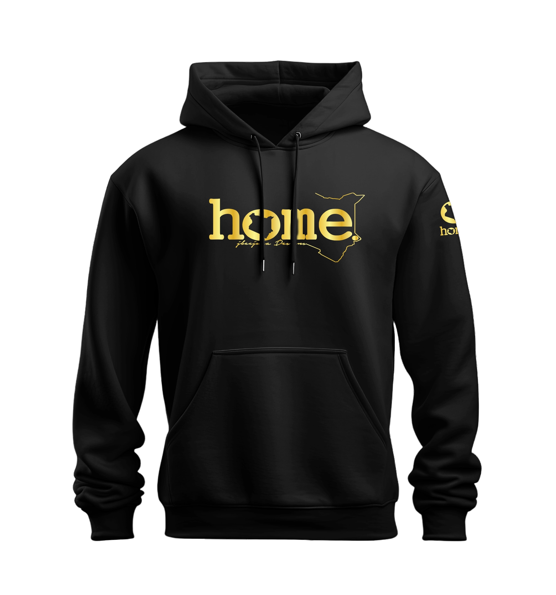 home_254 NUVETRA™ HOODIE WITH A GOLD CLASSIC WORDS PRINT 