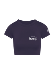 home_254 SHORT SLEEVED  RICH PURPLE ARIA TEE WITH A WHITE 3D WORDS PRINT 