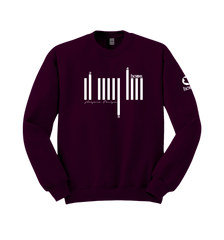 home_254 CLARET SWEATSHIRT WITH A WHITE BARS PRINT