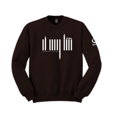 home_254 ESPRESSO SWEATSHIRT (HEAVY FABRIC) WITH A WHITE BARS PRINT