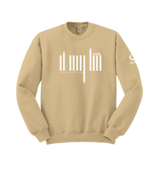 home_254 LIGHT BROWN SWEATSHIRT WITH A WHITE BARS PRINT