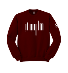 home_254 MAROON RED SWEATSHIRT WITH A WHITE BARS PRINT