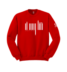 home_254 RED SWEATSHIRT WITH A WHITE BARS PRINT