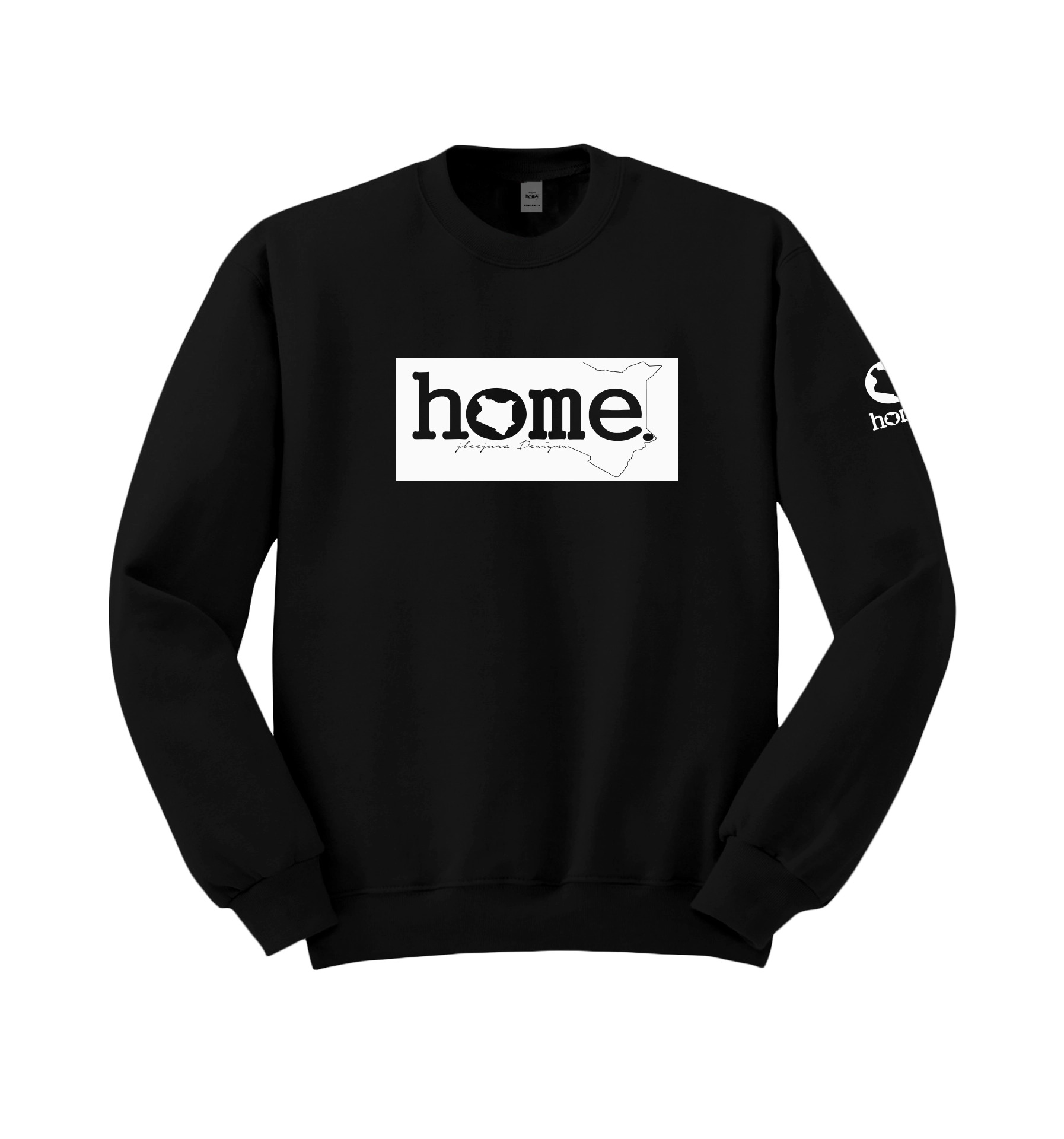 home_254 BLACK SWEATSHIRT (NUVETRA™ HEAVY) WITH A WHITE CLASSIC PRINT