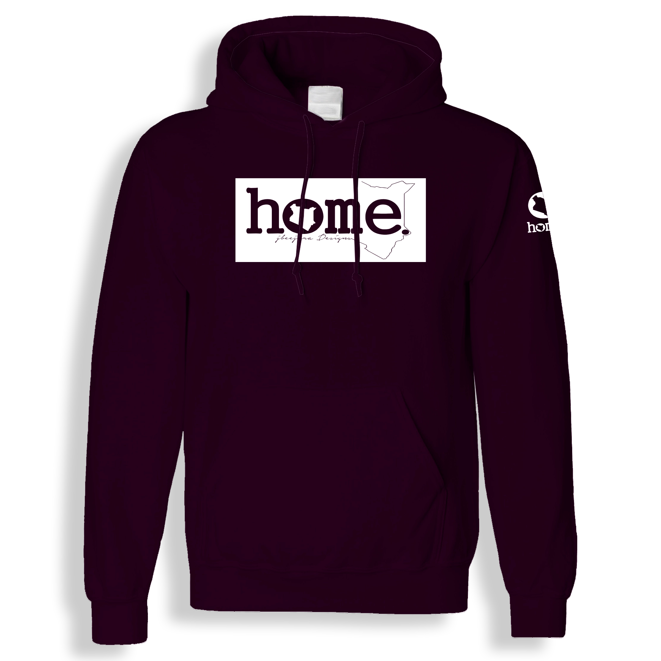 home_254 CLARET HOODIE (HEAVY FABRIC) WITH A WHITE CLASSIC PRINT